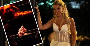 Hadise, erotik bulunarak yasaklanan dizi fragmanındaki pozlarının aynısını bu kez sahnede verdi! İşte o anlar…