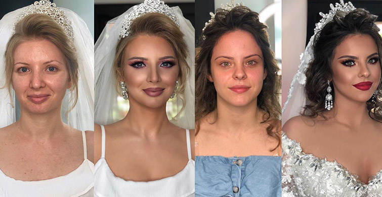 Gelinlerin Düğün Makyajından Önce ve Sonraki Şaşırtıcı Görünümleri