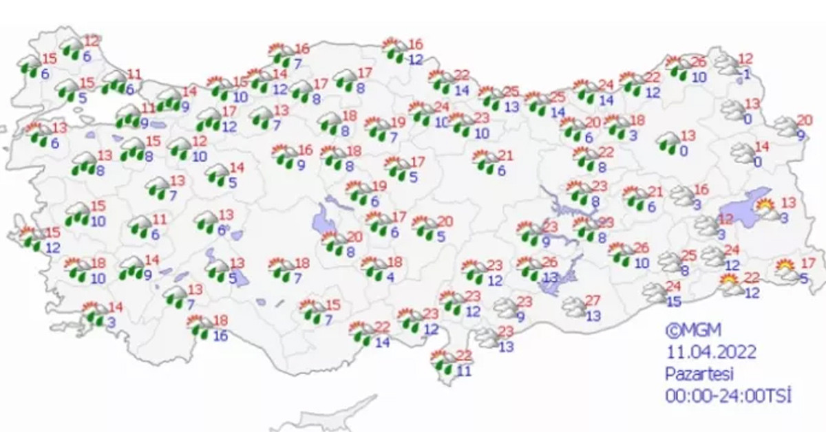 10 nisan 2022 pazar hava durumu