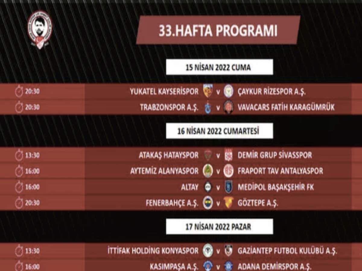 33.hafta derbi programı