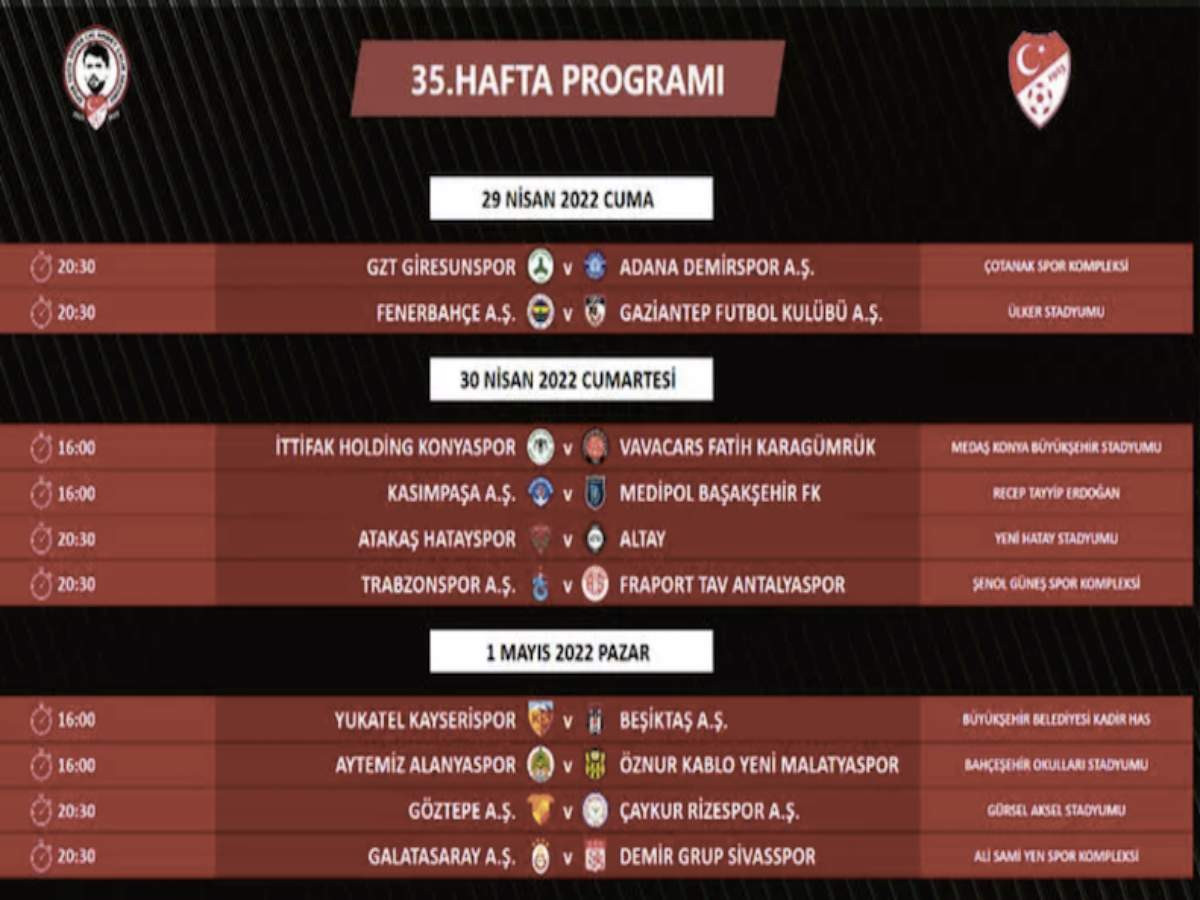 35.hafta derbi programı