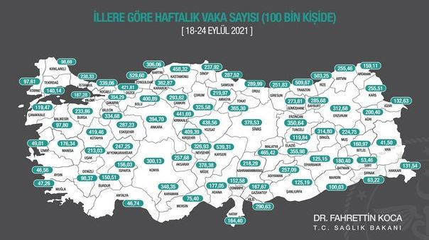 18-24 haftalık koronavirüs tablosu