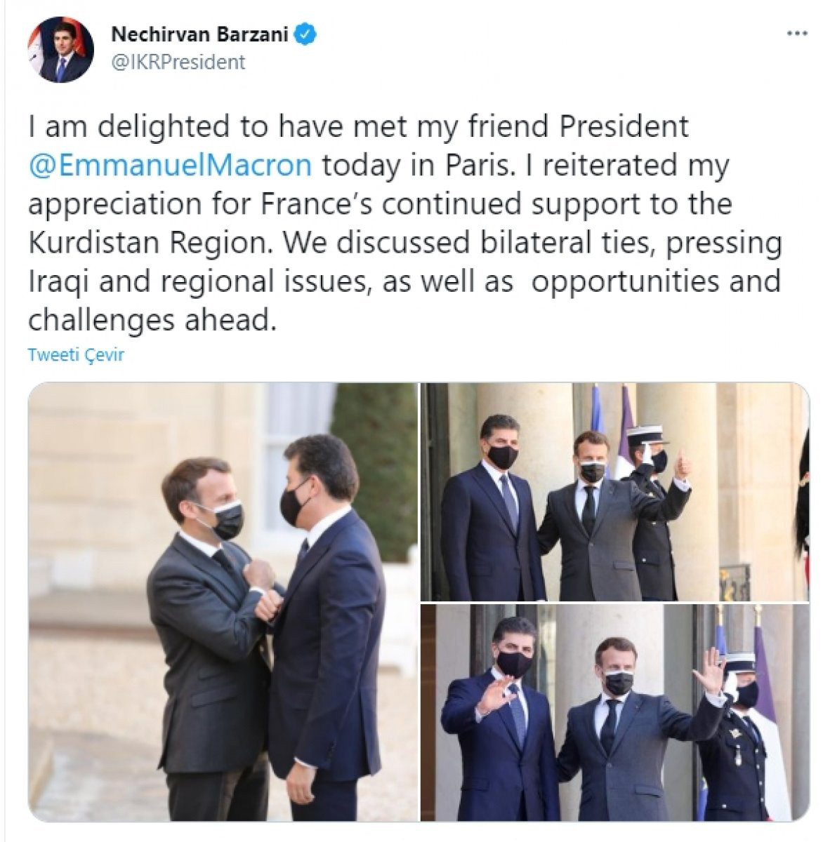 Barzani  ile Macron Paris'te Buluştu564545656