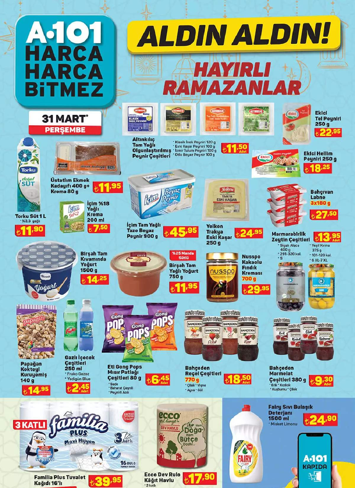 A101 31 Mart 2022 Ramazana özel aktüel indirimli ürünler kataloğu