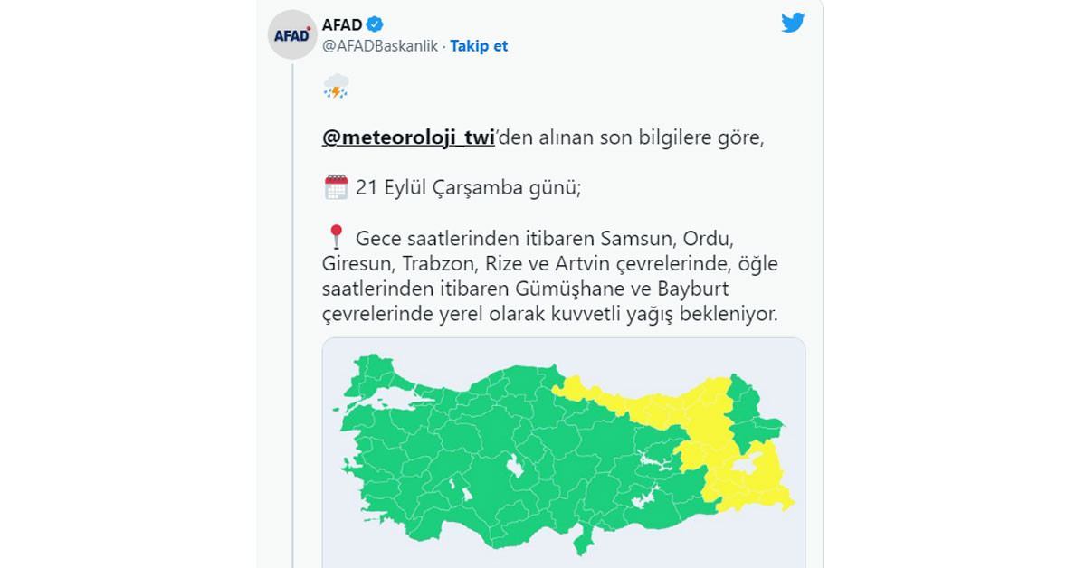 AFAD'dan sel uyarısı