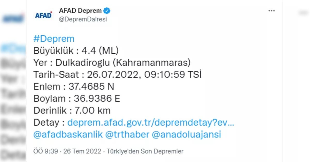 AFAD'dan son dakika açıklaması