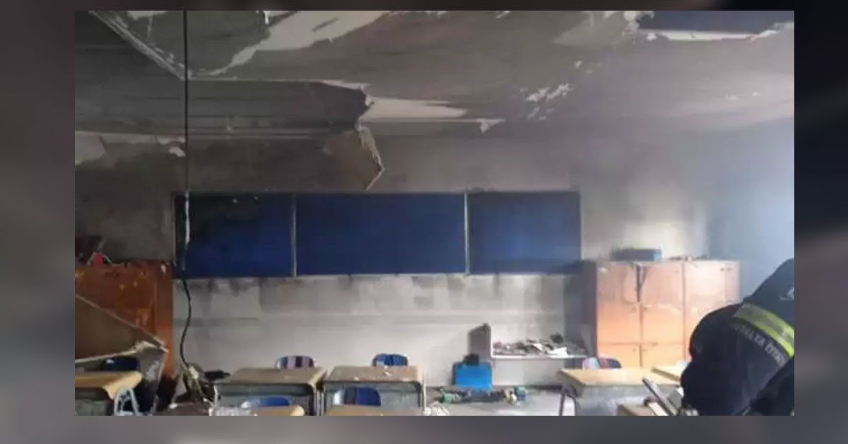 Antalya'da özel bir okulda yangın