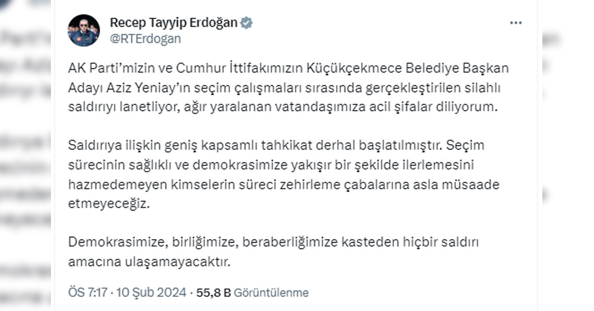 Cumhurbaşkanı Erdoğan açıklama