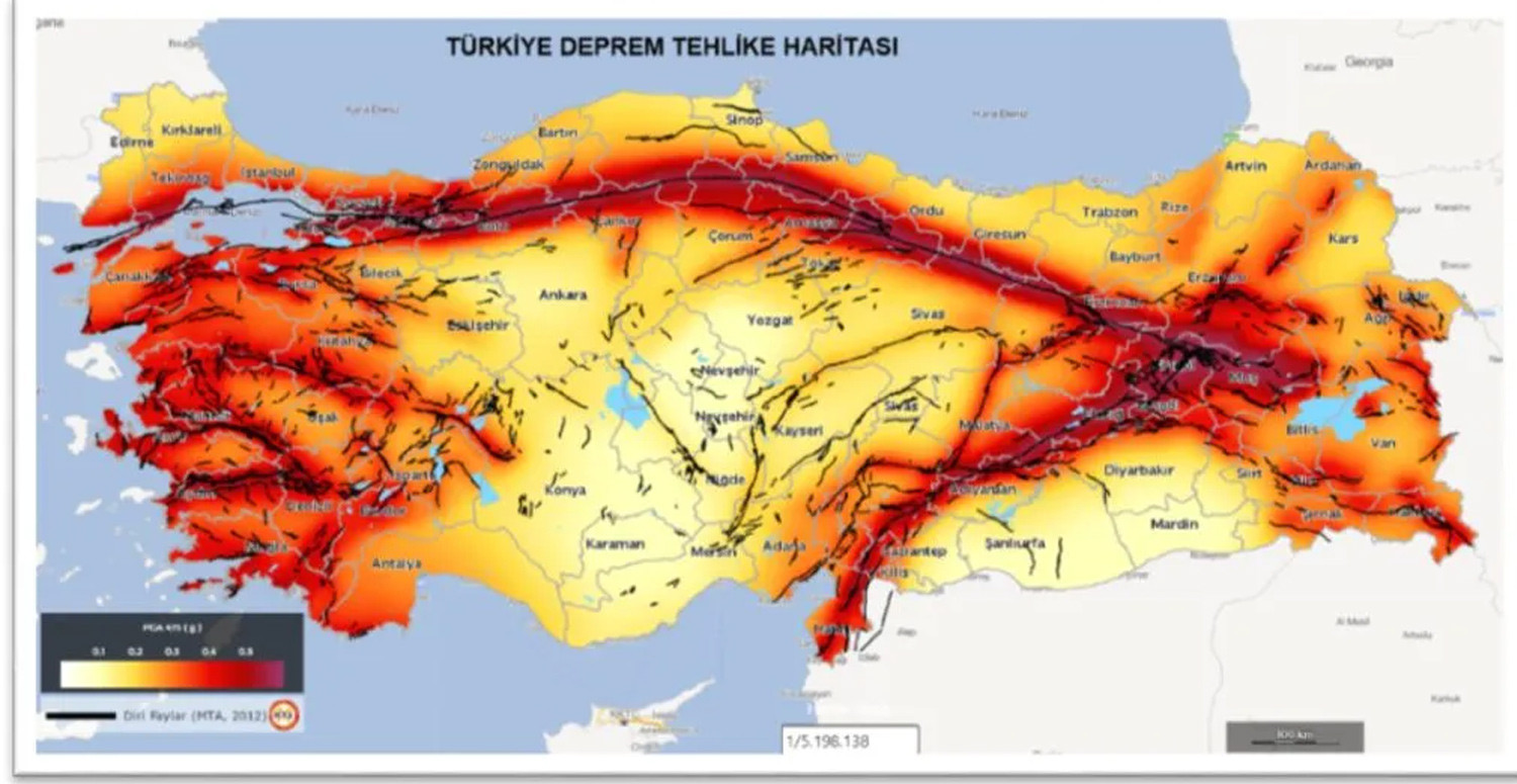 Deprem bölgeleri haritası