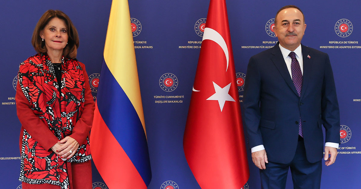 Dışişleri Bakanı Mevlüt Çavuşoğlu ve Kolombiya Cumhurbaşkanı Yardımcısı ve Dışişleri Bakanı Marta Lucia Ramirez