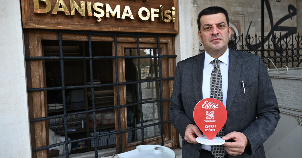 Edirne'de turistler için karekod uygulamasını kullanacak