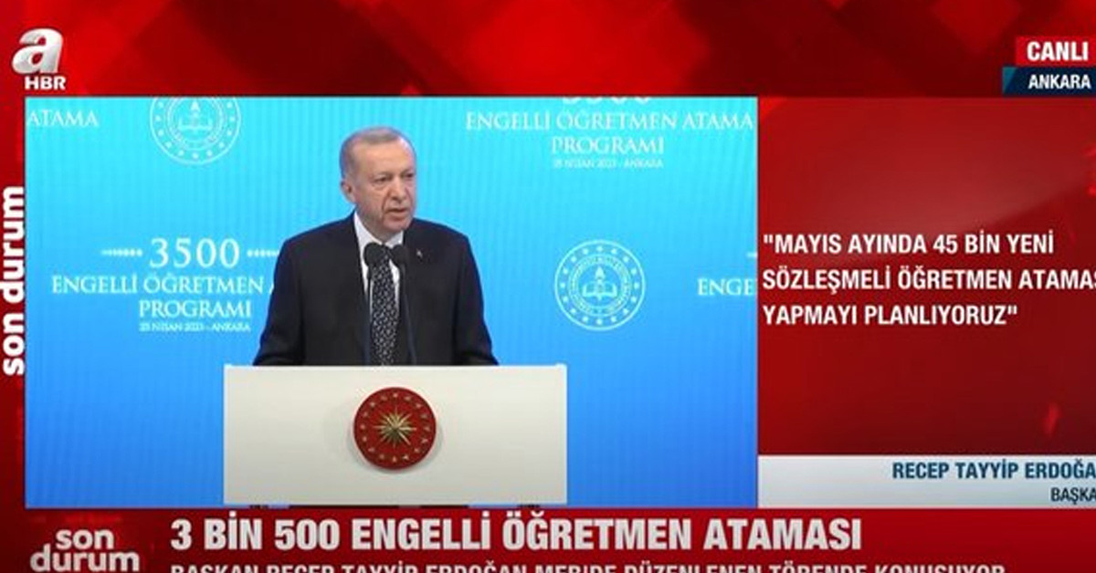 Erdoğan öğretmen ataması açıklaması