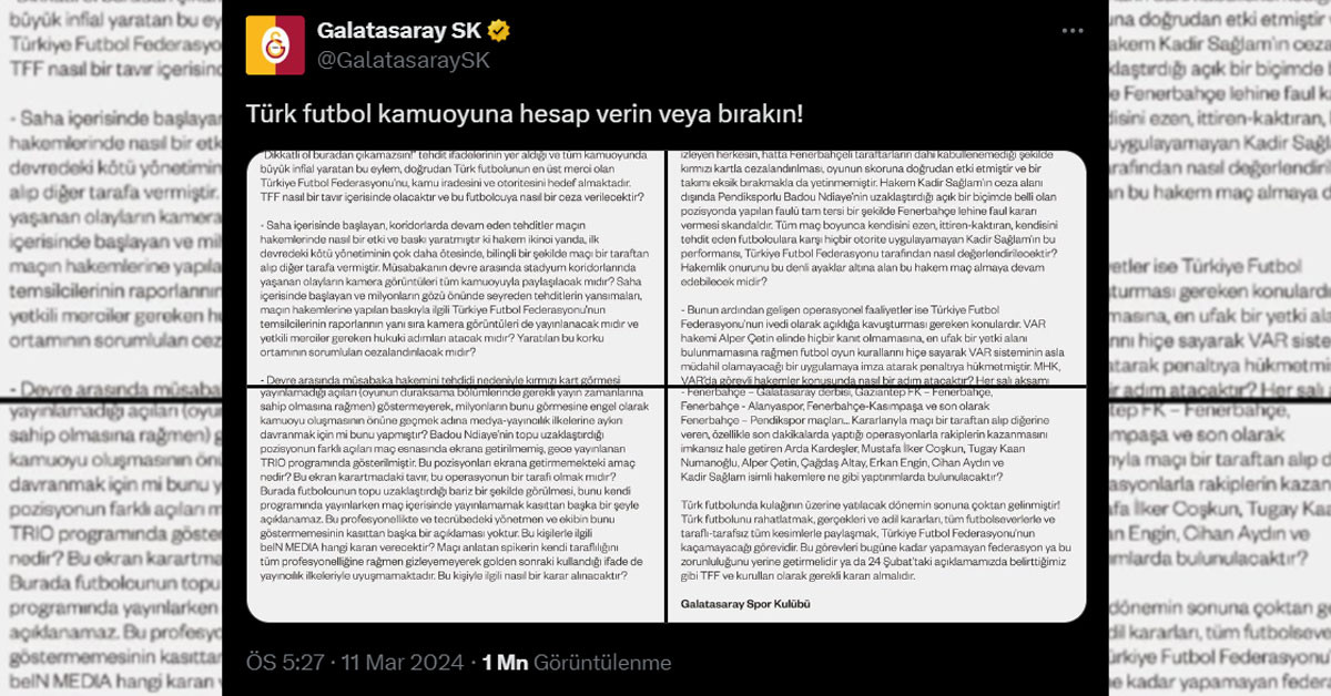 Galatasaray açıklama