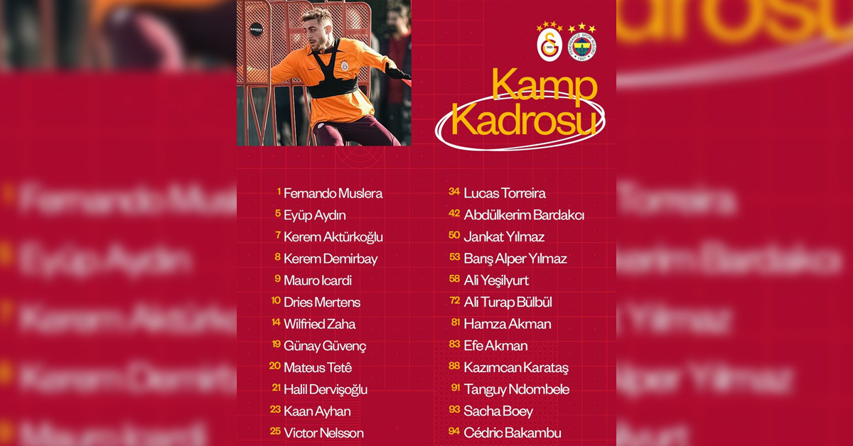 Galatasaray maç kadrosu