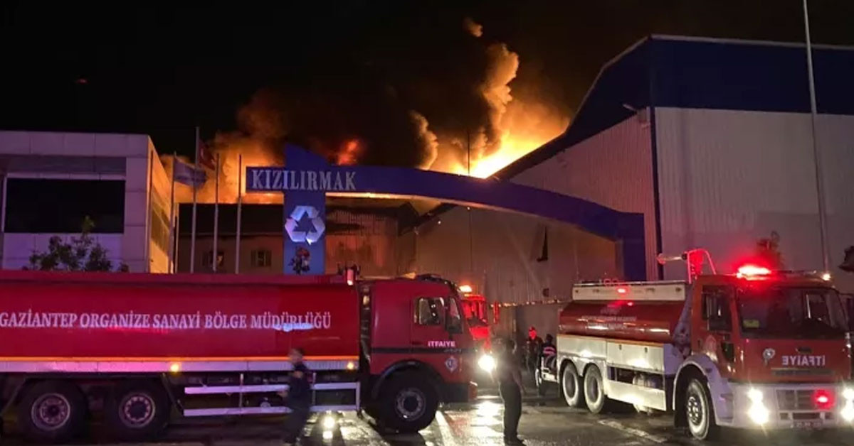 Gaziantep'te fabrika yangını