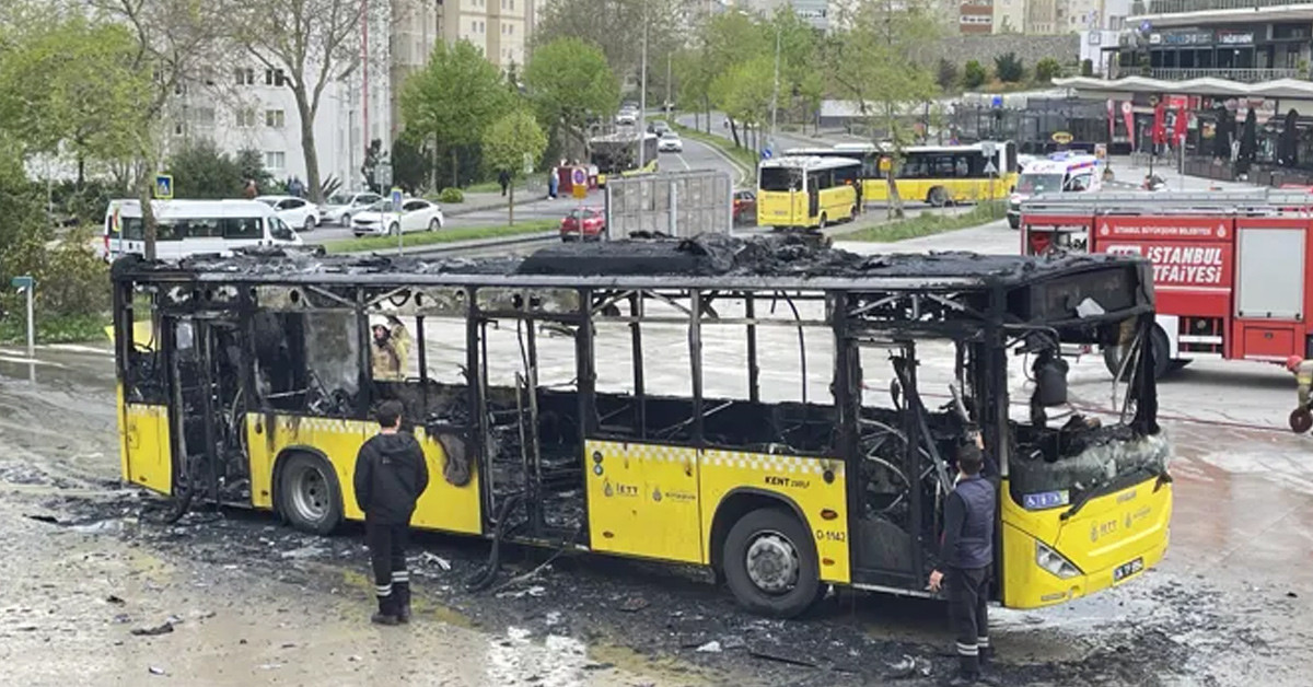 İETT otobüsünde yangın çıktı