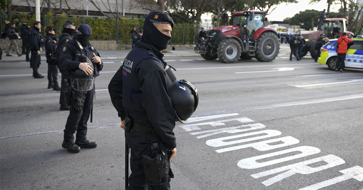 İspanya'daki çiftçilerin protestosu