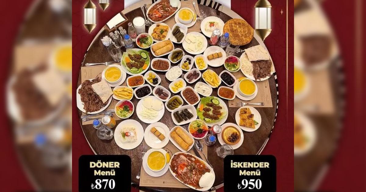İstanbul'da iftar menü fiyatları