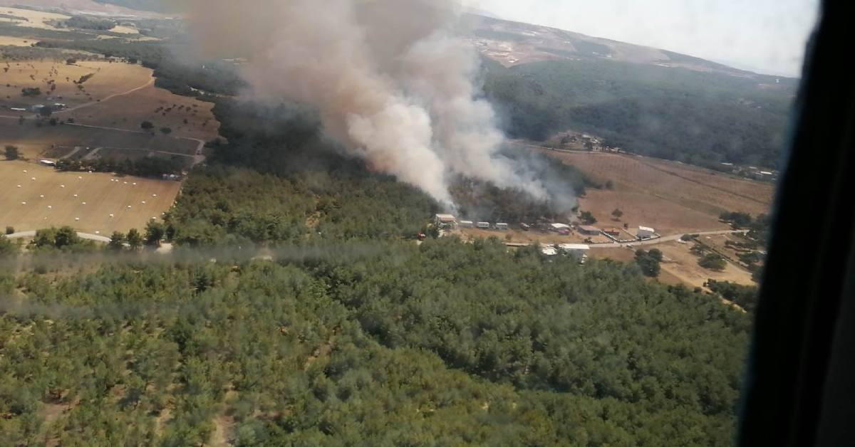 İzmir Yangın Helikopter Düştü