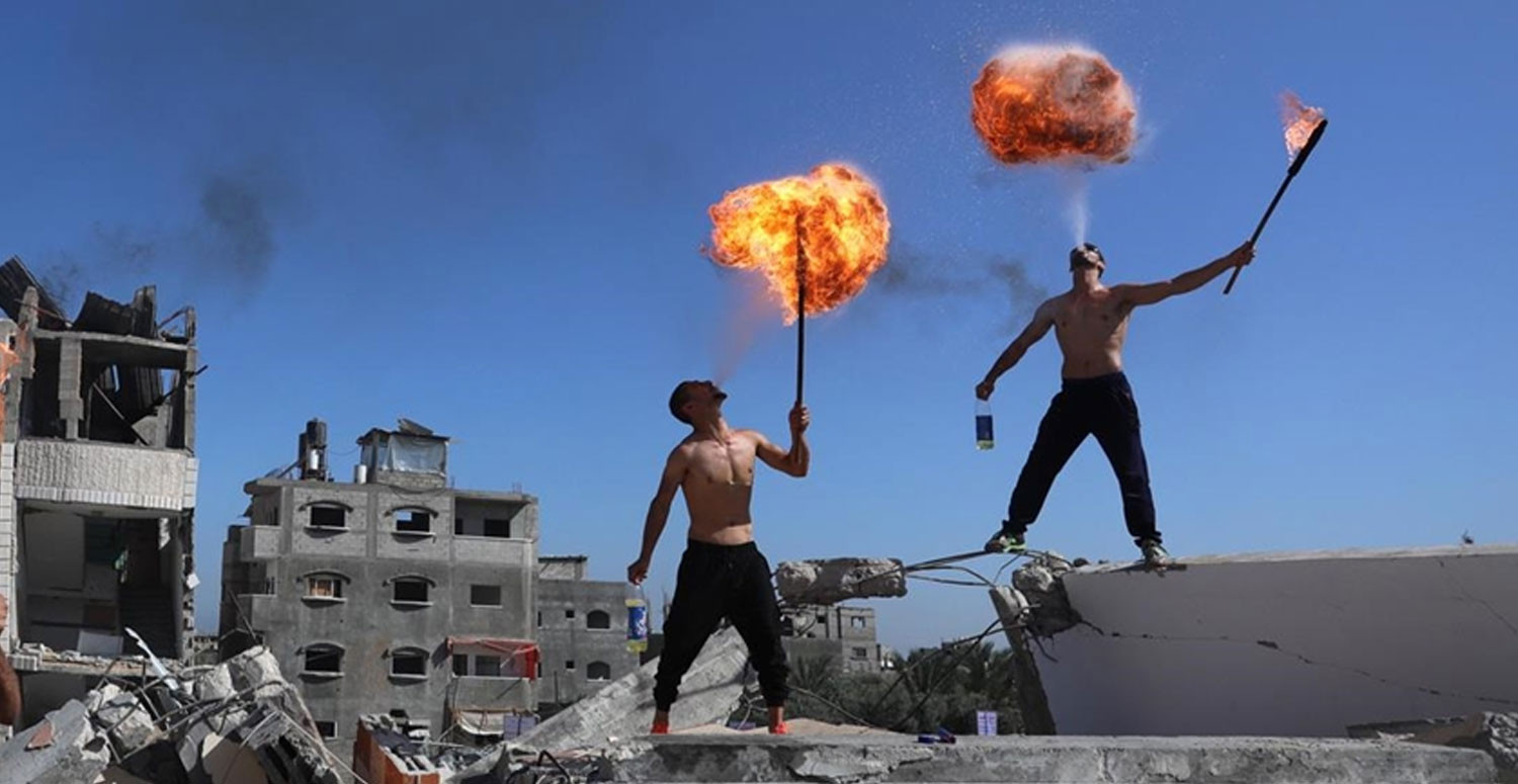 Gazzeli Akrobatların dünyaya barış gösterisi