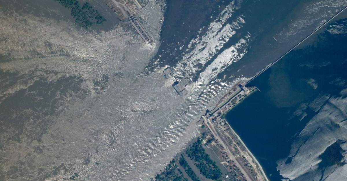 Kahovka Barajı Uydu Görüntüleri