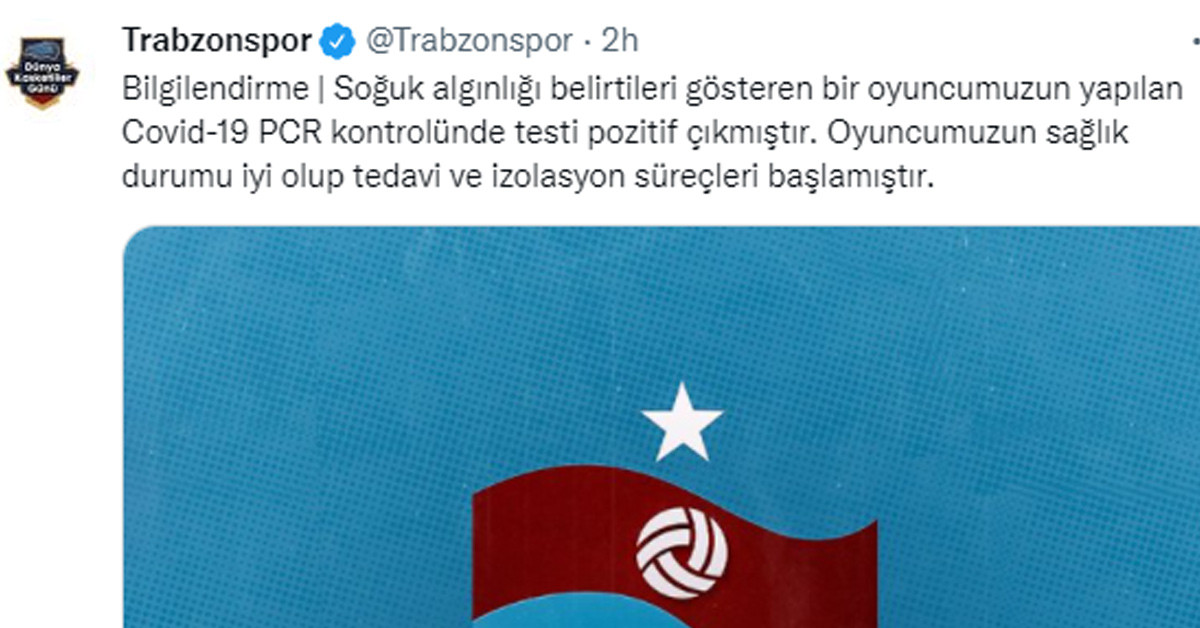 Trabzonspor'da bir futbolcunun koronavirüse yakalandığı duyuruldu