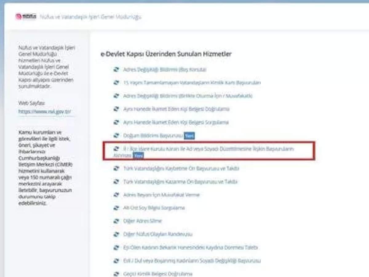 Mahkemesiz e-Devlet isim soyisim değiştirme nasıl yapılır?