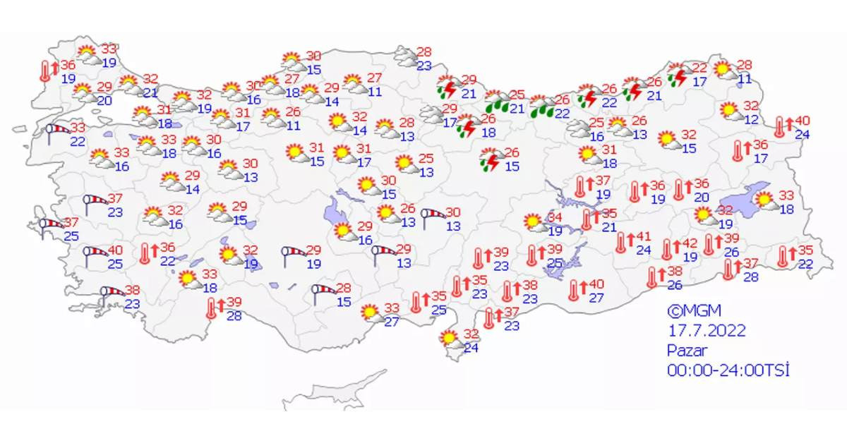 Meteoroloji Hava Durumu 17 Temmuz