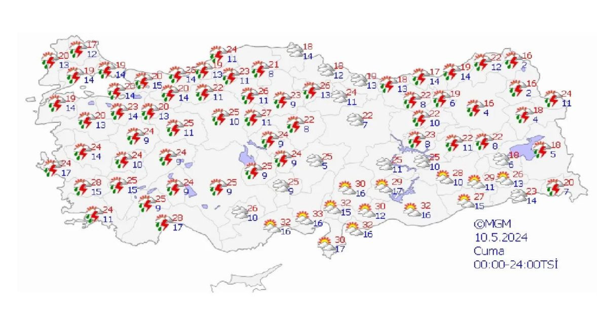 Meteoroloji’den 13 kente sarı kodlu uyarı: Fırtına ve sağanak yağış kapıda