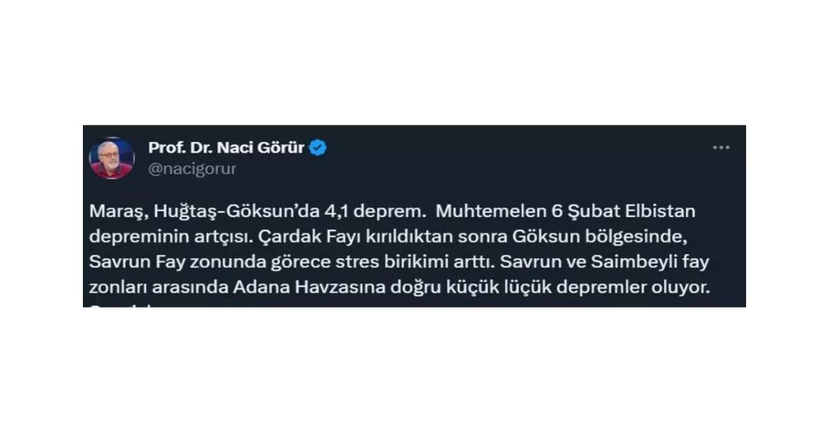 Naci Görür Açıklama