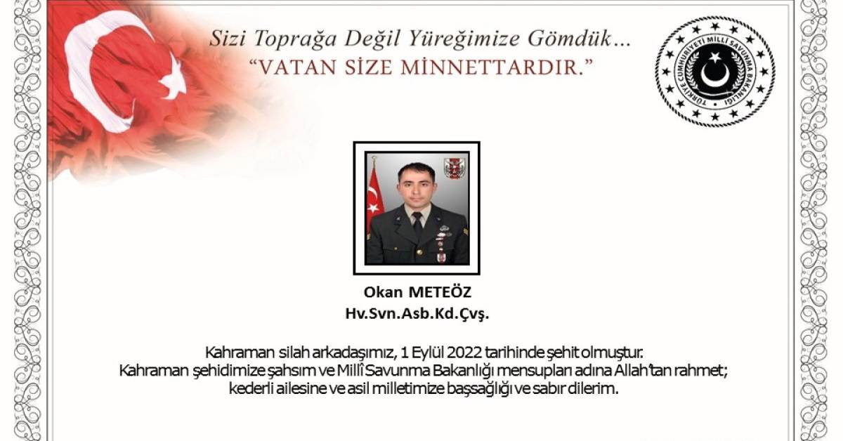 Okan Meteöz şehit