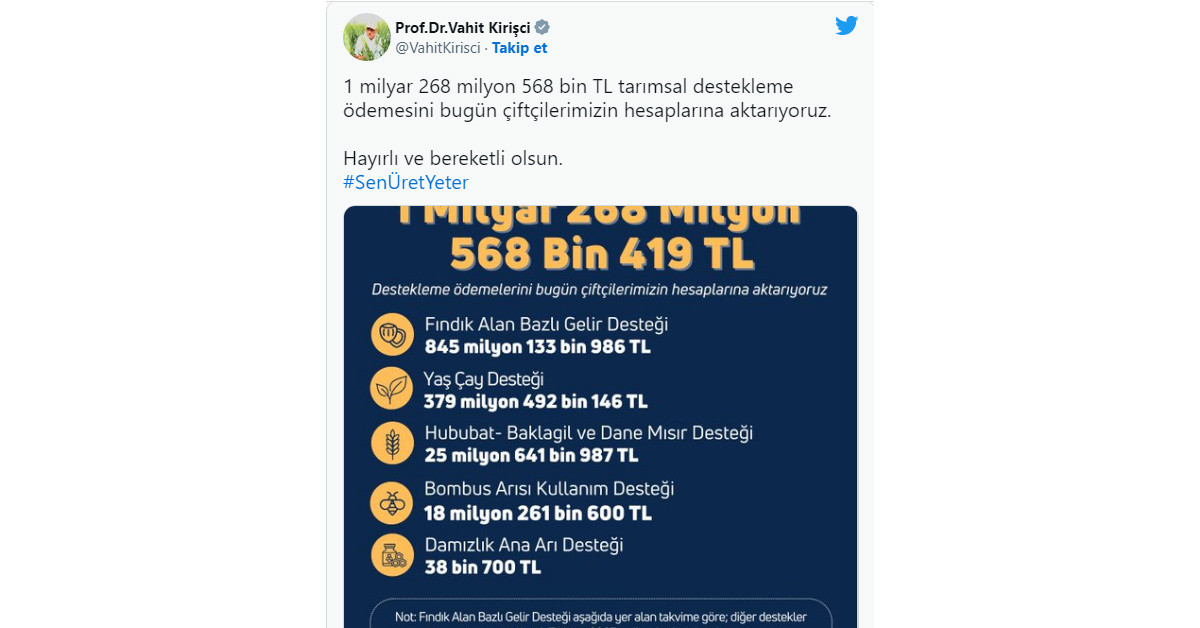 Tarım destek ödemeleri