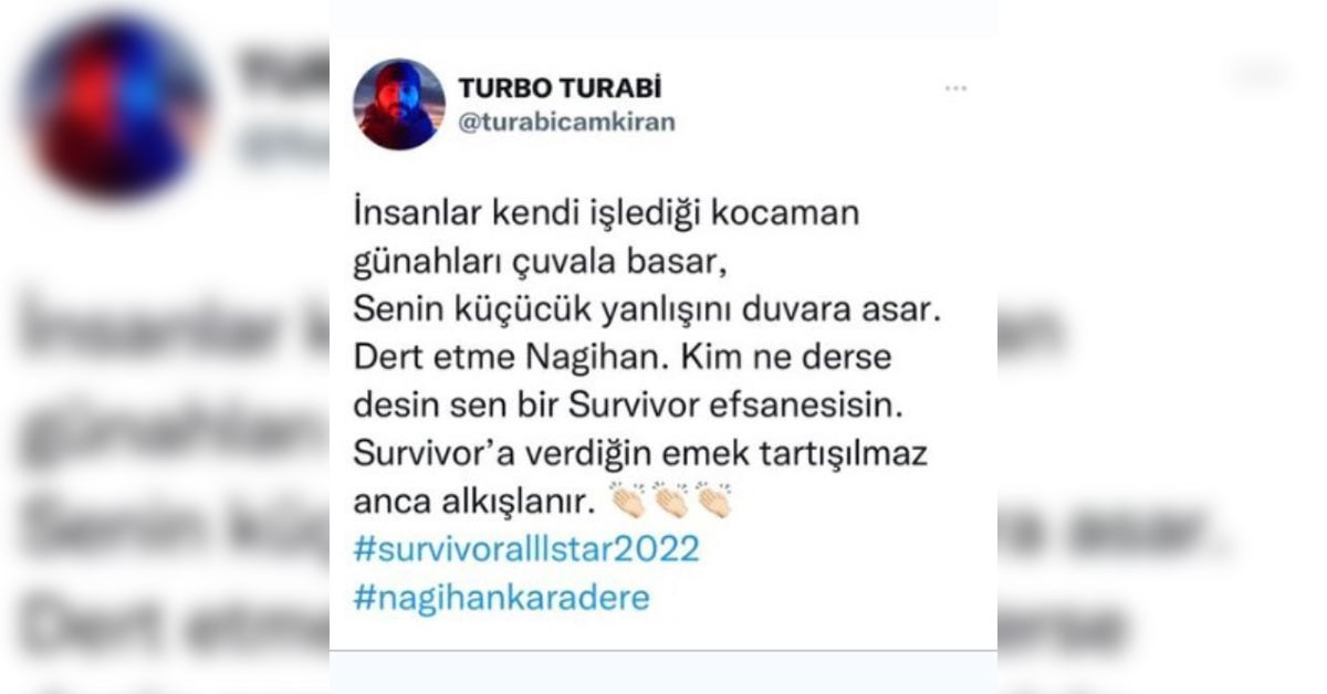 Turabi Çamkıran'dan survivor çıkışı