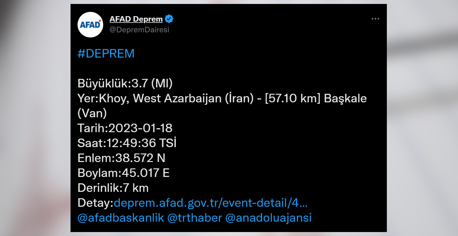 Türkiye-İran sınırında korkutan deprem