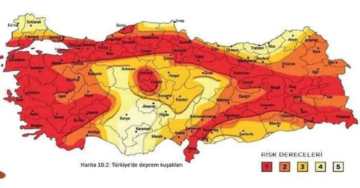 Türkiye’de deprem riski az olan iller hangileri? Fay hattı geçen iller hangileri? 5 Mart 2024 MTA fay hattı haritası