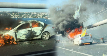 15 Temmuz Şehitler Köprüsü'nde Araç Yangını