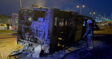 Başakşehir’de faciadan dönüldü: İETT otobüsü küle döndü