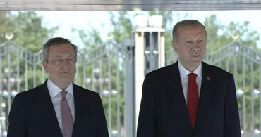 Cumhurbaşkanı Recep Tayyip Erdoğan İtalya Başbakanı Draghi'yi resmi tören eşliğinde karşıladı!