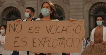 İspanya'da Sağlık Çalışanları Eylem Yaptı