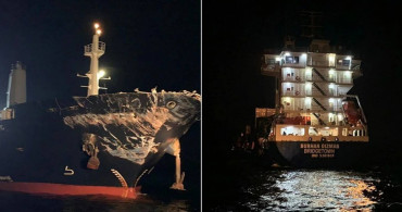 İstanbul’da korku dolu anlar: Boğazda iki gemi çarpıştı