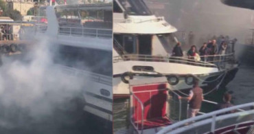 İstanbul'da Yolcu Teknesinde Yangın Çıktı