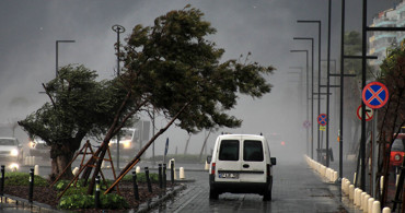 Meteoroloji Uyarmıştı! Antalya’da Etkili Olan Şiddetli Fırtına Ağaçları Devirdi!