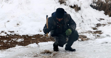 Sivas'tan Kutupları Aratmayan Görüntüler: Eskimo Usulü Balık Avı
