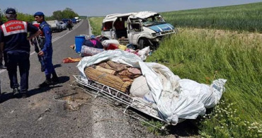 Tarım İşçileri Taşıyan Araç Kaza Yaptı: 1 Ölü, 7 Yaralı