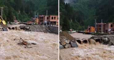 Trabzon'da Etkili Olan Yağmur Uzungöl'de de Hayatı Olumsuz Etkiledi