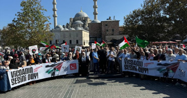 İstanbul'da İsrail'in Filistin Saldırılarına Protesto