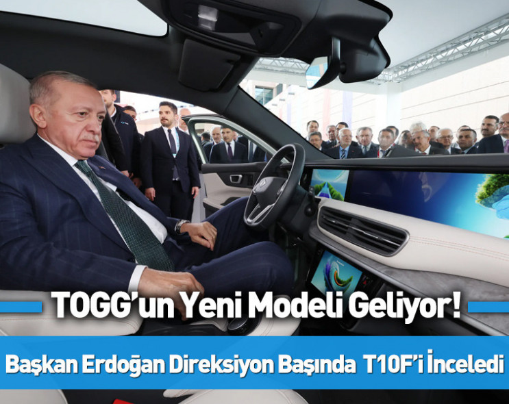 Cumhurbaşkanı Erdoğan, Türkiye Odalar ve Borsalar Birliği'nin 80. Genel Kurulu'nda Togg'un yeni modeli T10F'i inceledi