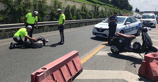 15 Temmuz Şehitler Köprüsü Girişinde Motosiklet Kazası