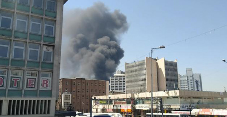 Ankara'da Hastane İnşaatında Yangın Çıktı