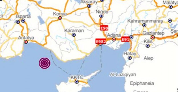 Antalya Açıklarında 4 Kuvvetinde Bir Deprem Meydana Geldi